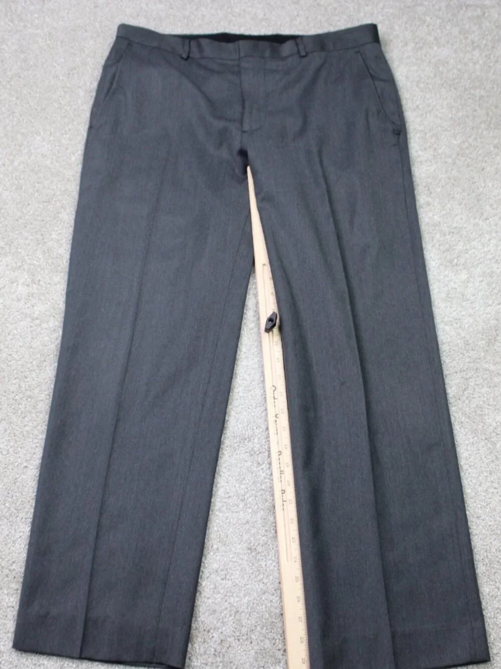 Banana Republic Pants Mens 35x30 Gray Tailored Fit Wool Flat Front Acetate Lined